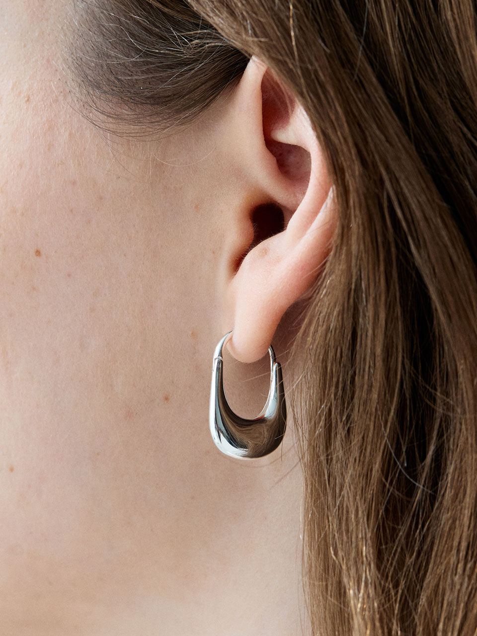 [silver925]low basket onetouch earring