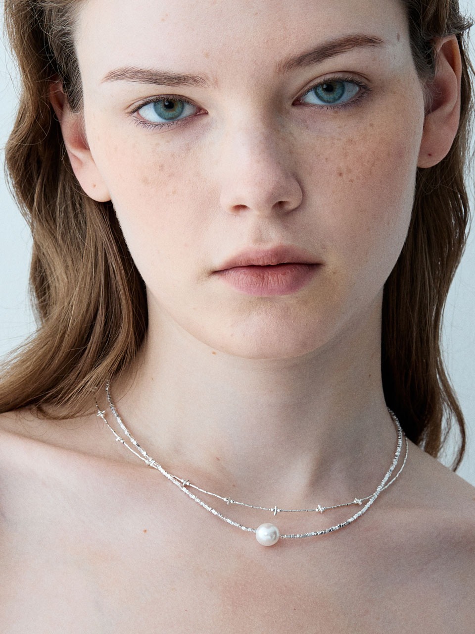 [silver925]pearl ball mini grain necklace