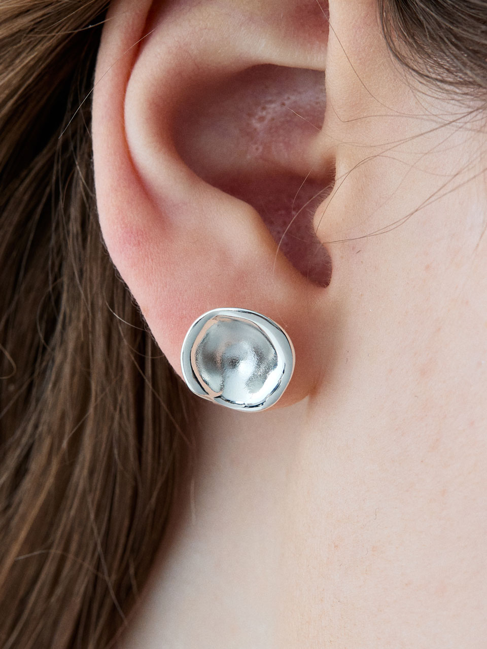[silver925] hollow mesh earring