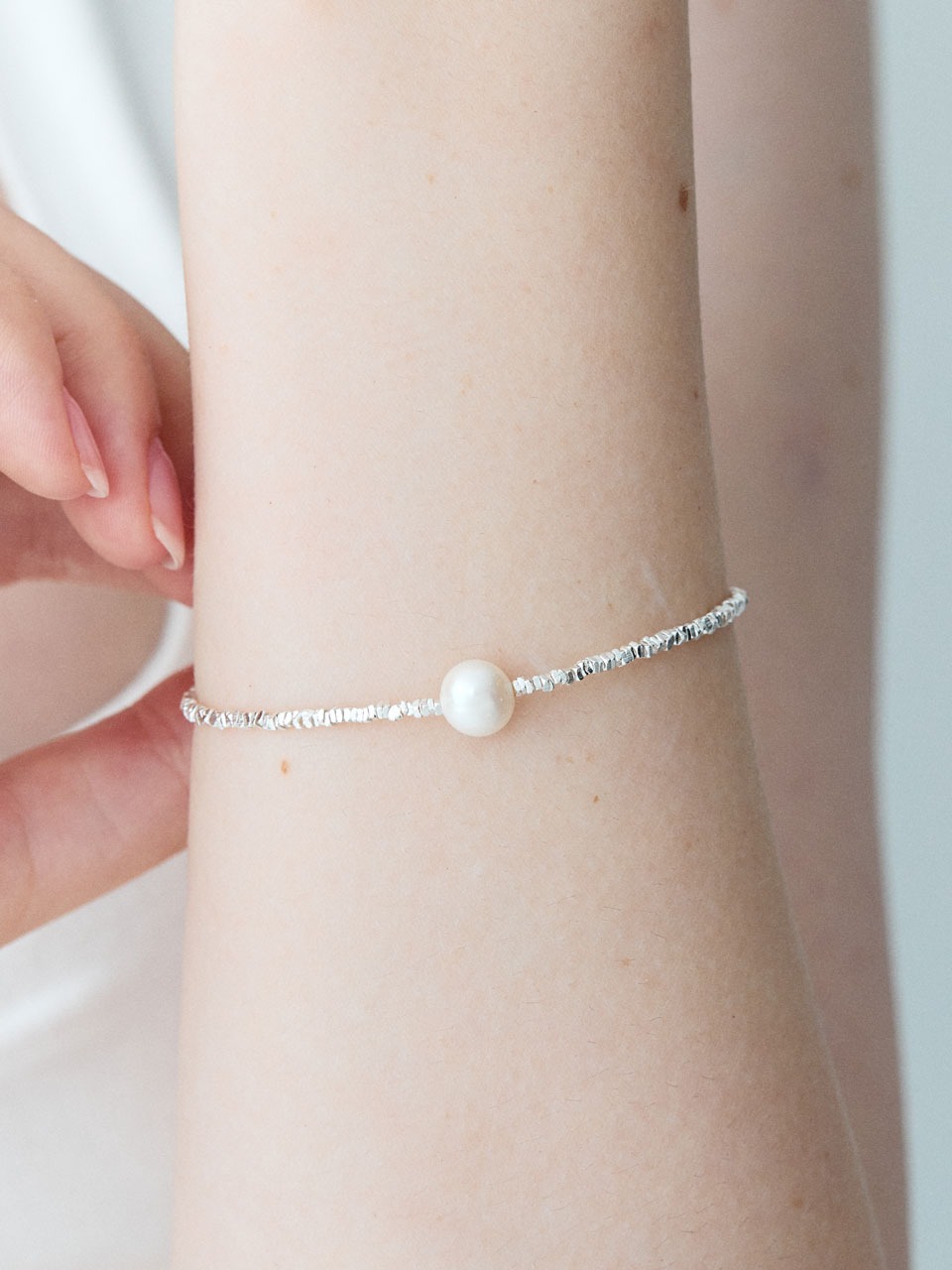 [silver925] pearl ball mini grain bracelet